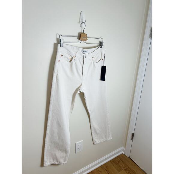 Re/Done Easy Straight Crop Vintage White Jeans Size 27 New - Picture 8 of 9